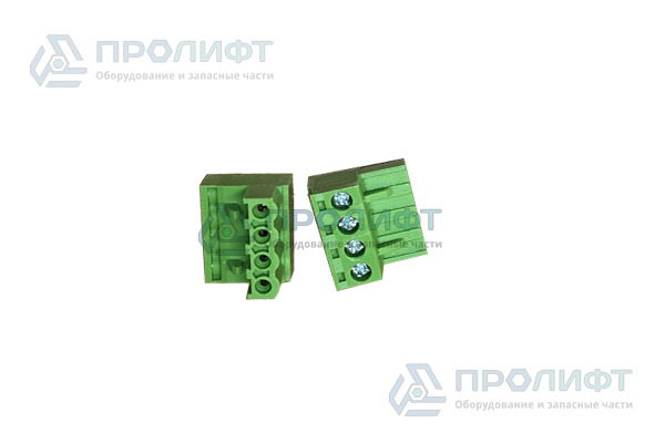 Клеммник, 4-контактный 5мм, угловой