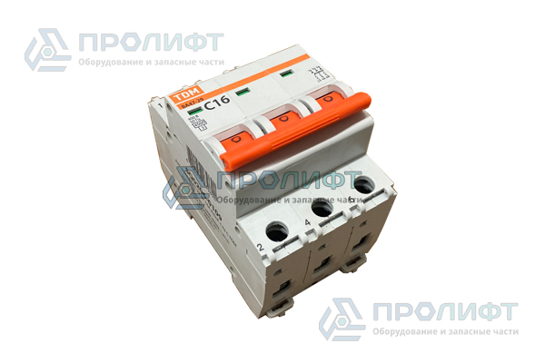 Авт. выключатель 3Р 16А С, TDM